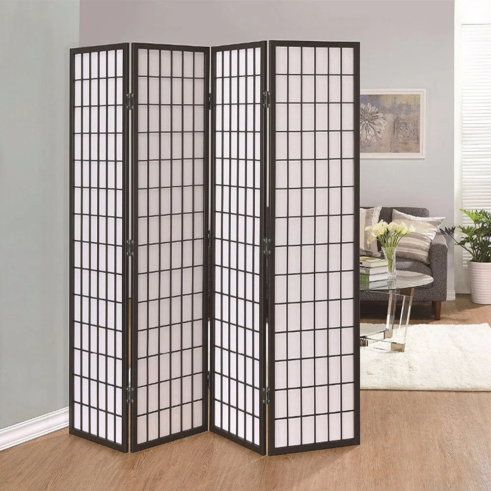 3/4 Panel Solid Wood Folding Room Divider Screen Stylish and Functional Partition