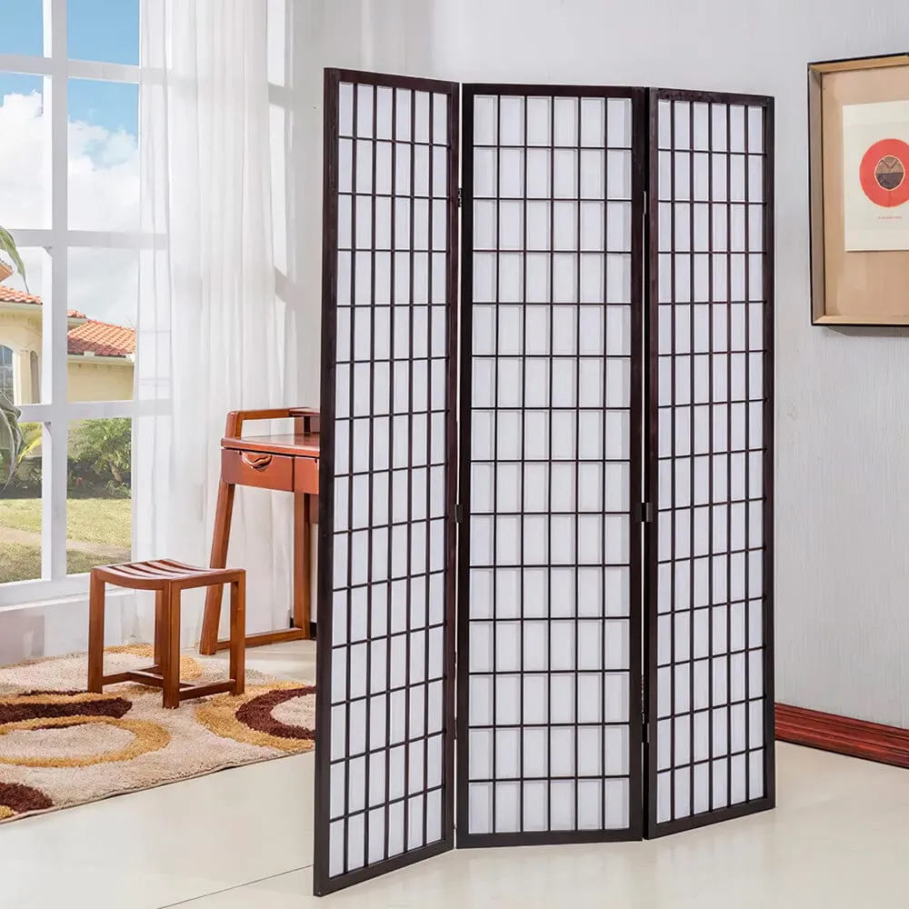 3/4 Panel Solid Wood Folding Room Divider Screen Stylish and Functional Partition