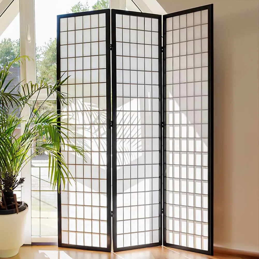 3/4 Panel Solid Wood Folding Room Divider Screen Stylish and Functional Partition