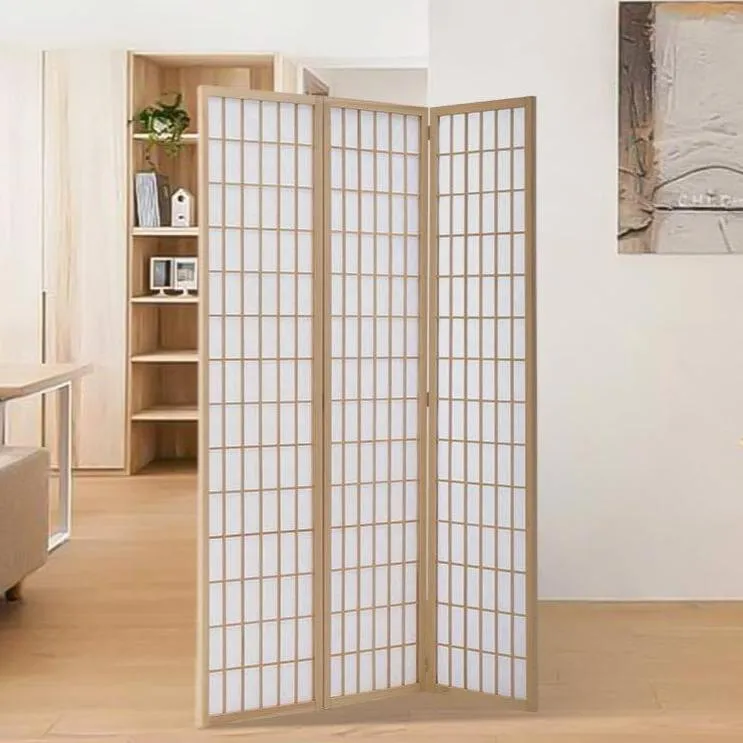 3/4 Panel Solid Wood Folding Room Divider Screen Stylish and Functional Partition