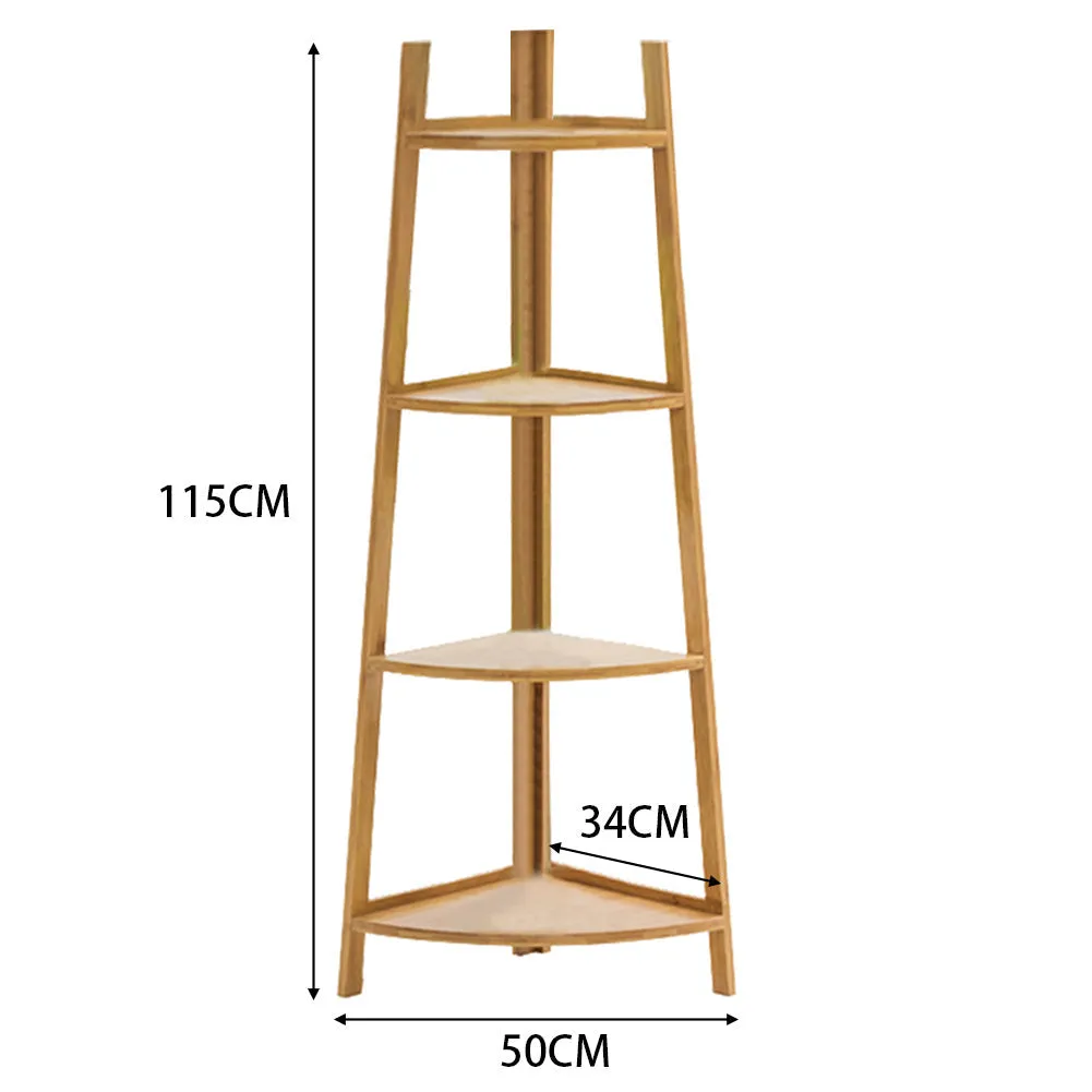 4/5 Tier Corner Ladder Wood Shelf Plant Flower Display Storage Rack