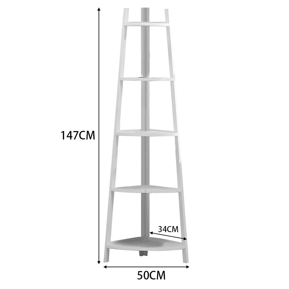 4/5 Tier Corner Ladder Wood Shelf Plant Flower Display Storage Rack