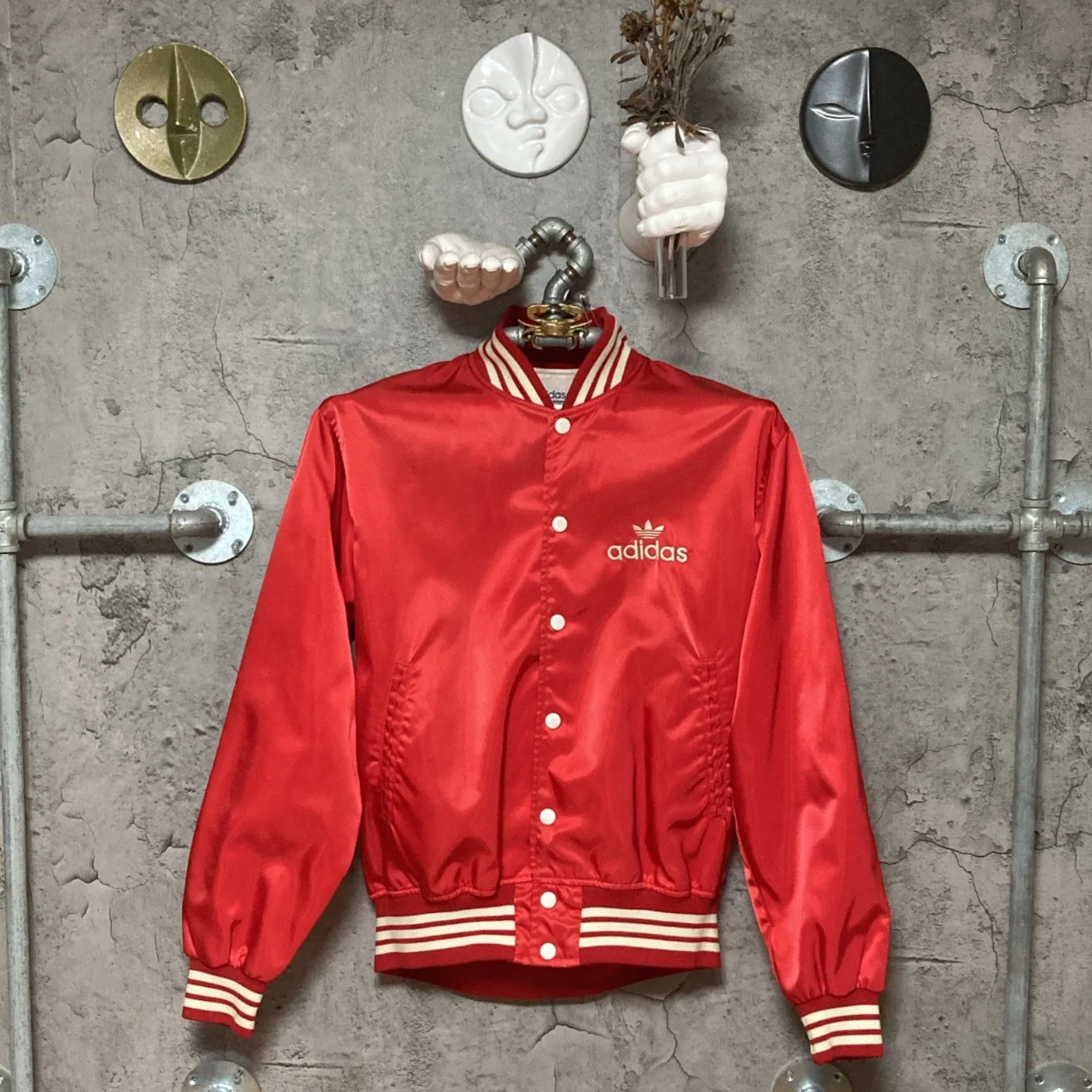 adidas ads230 letterman jacket  red