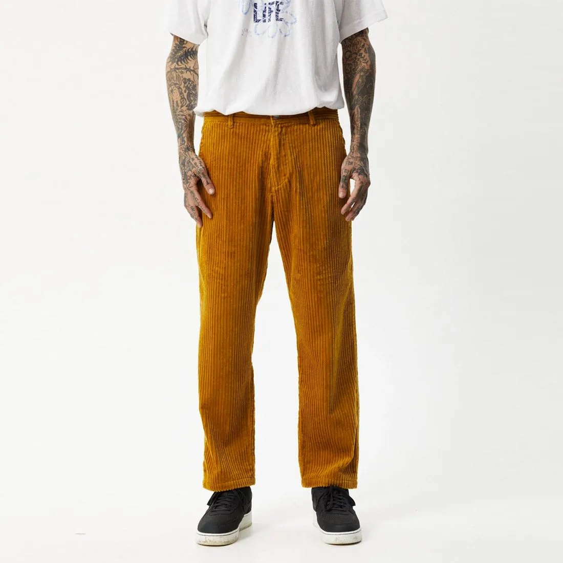 AFENDS Hemp Waterfall Ninety Twos Corduroy Relaxed Pants - Mustard