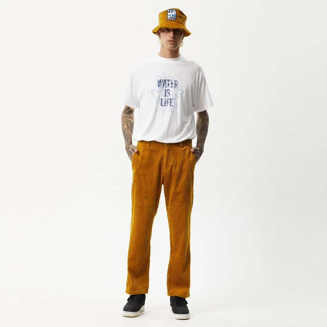 AFENDS Hemp Waterfall Ninety Twos Corduroy Relaxed Pants - Mustard