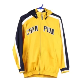 Age 13-14 Champion Spellout Track Jacket - Large Yellow Polyester