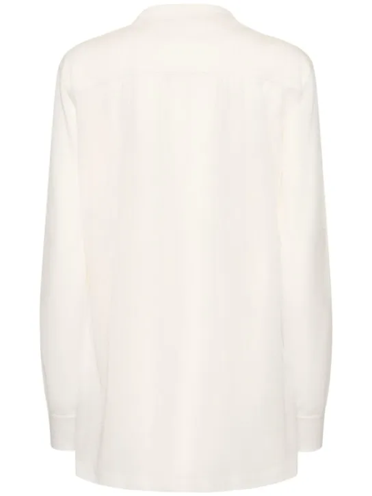 Alberta Ferretti   Viscose crepe V-neck long sleeve top 