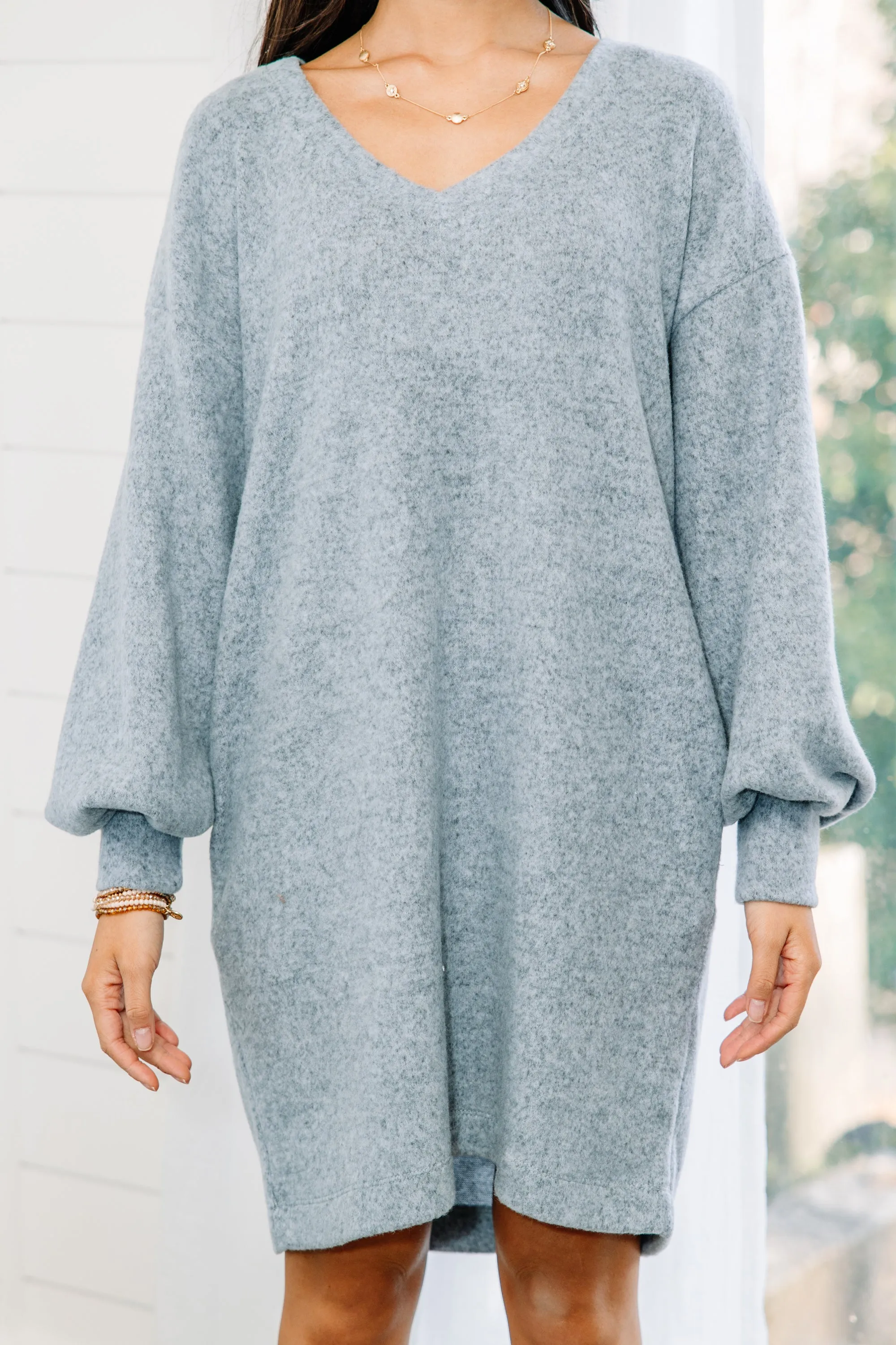 All You Know Light Blue Sweater Dress