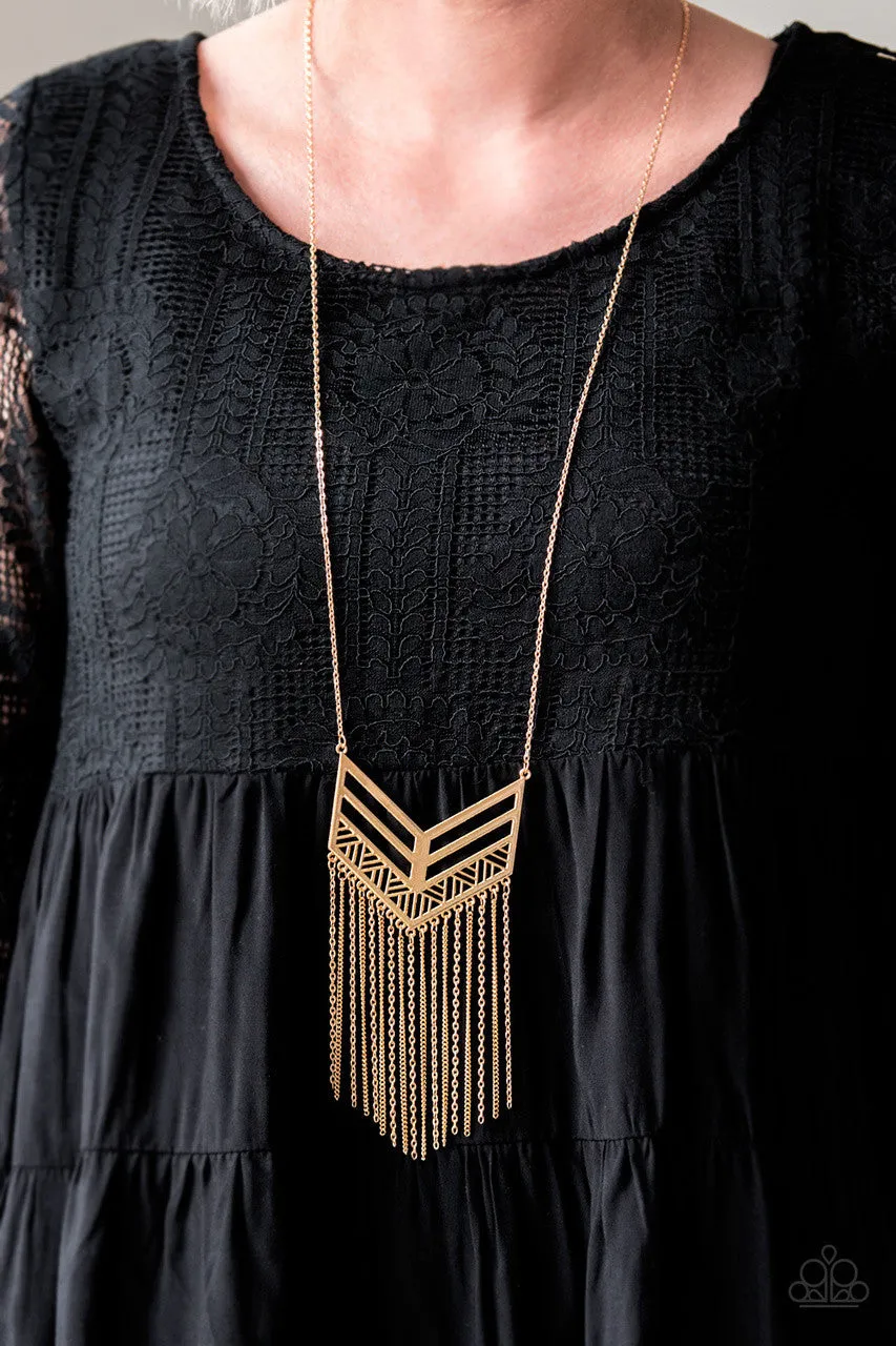 Alpha Attitude Gold Paparazzi Necklace