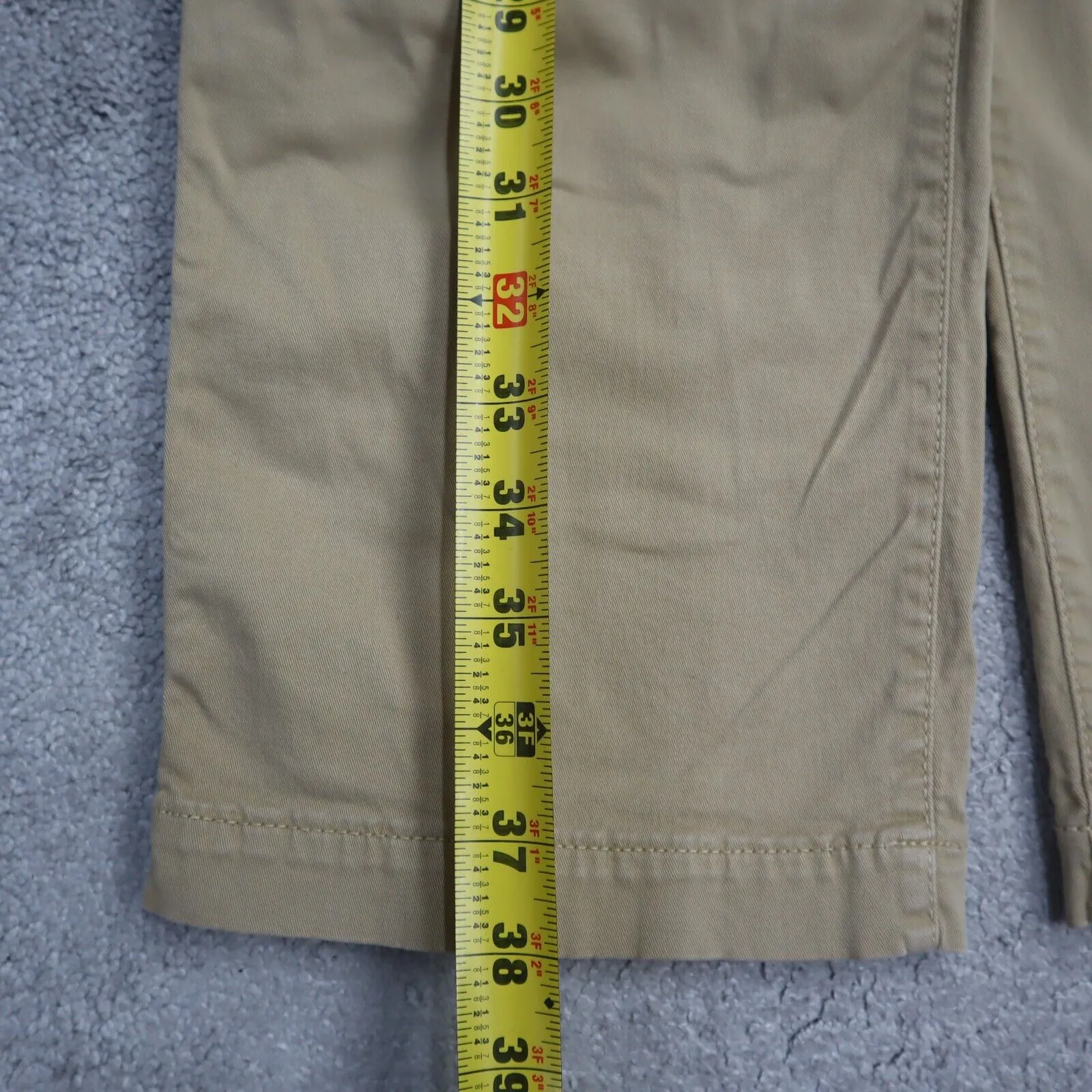 American Eagle Mens Chino Pants Mid Rise Flat Front Cotton Khaki Size W32XL32