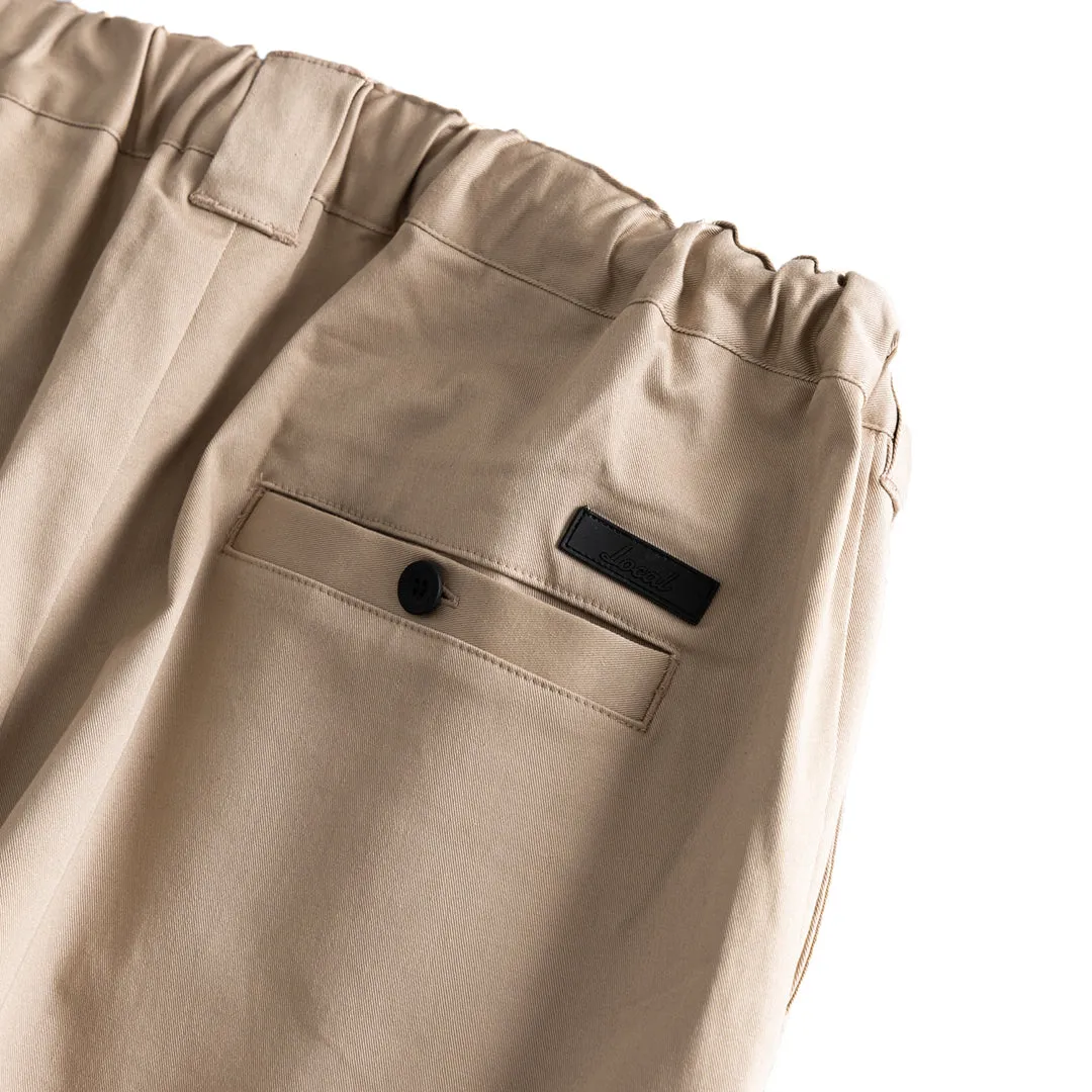 Ankle-cut Wide Easy PANTS | Stretch Chino | Beige