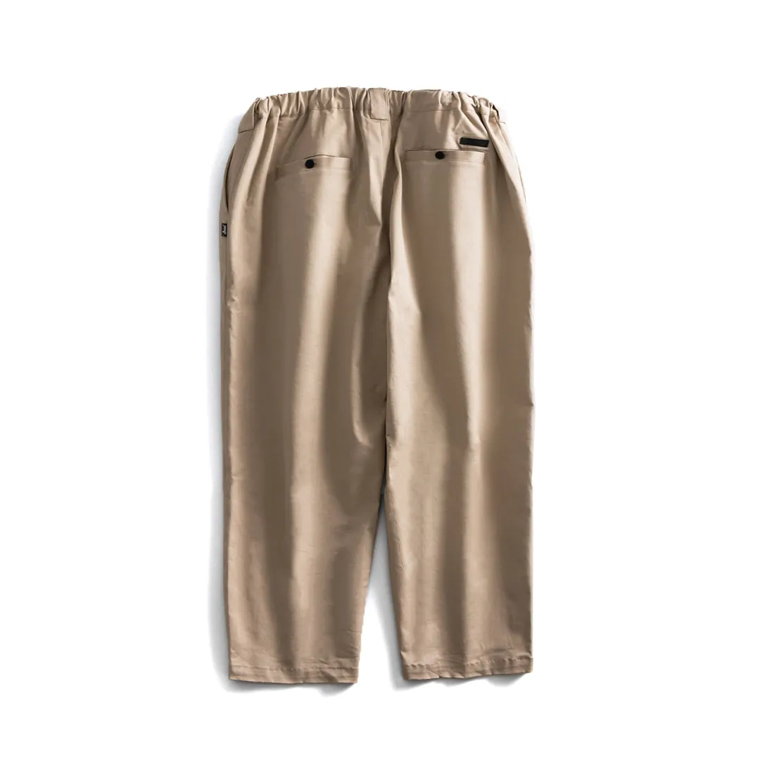 Ankle-cut Wide Easy PANTS | Stretch Chino | Beige