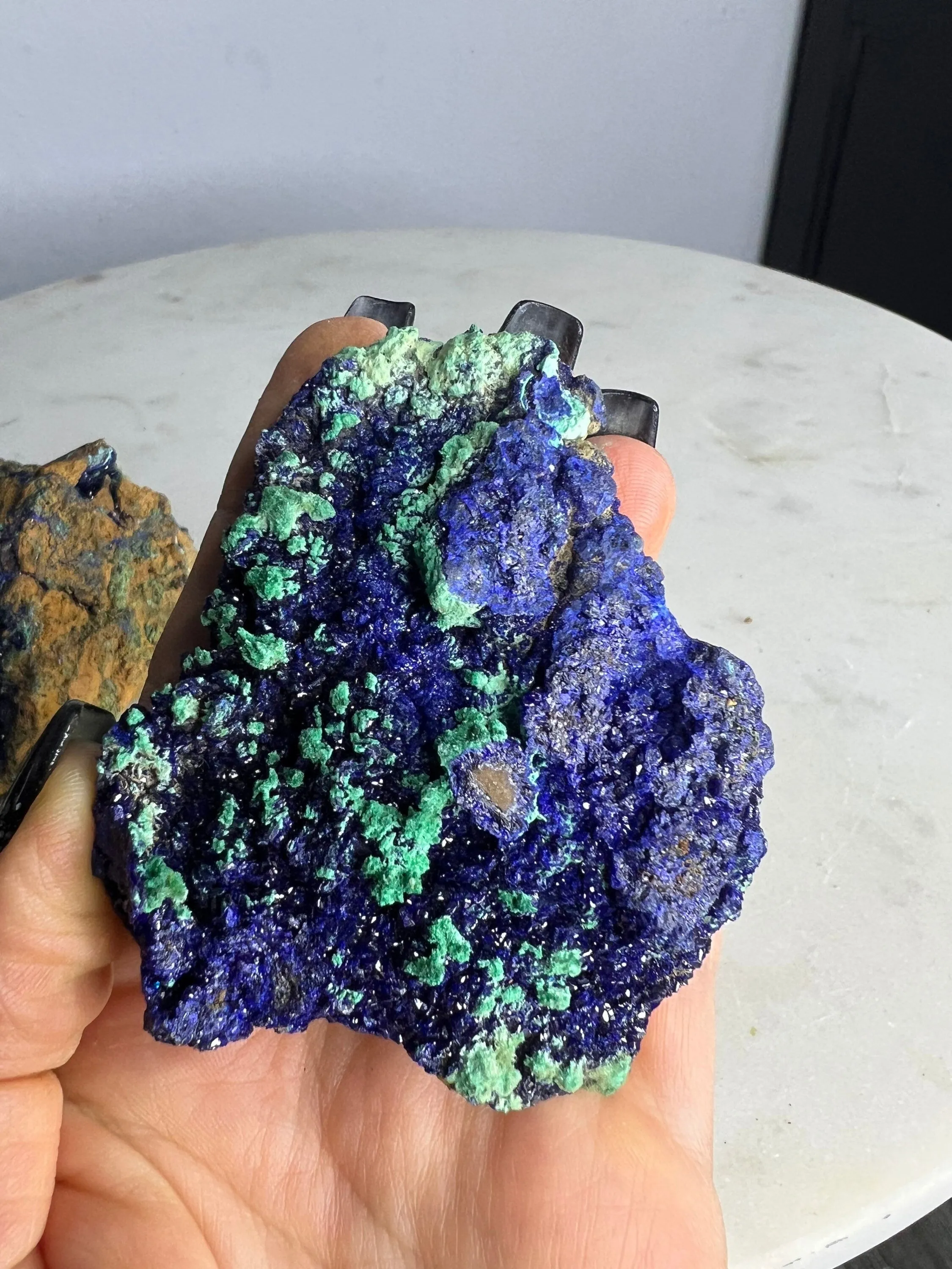 Azurite malachite 2 piece set total weight 1 pound 2oz 3 inch long