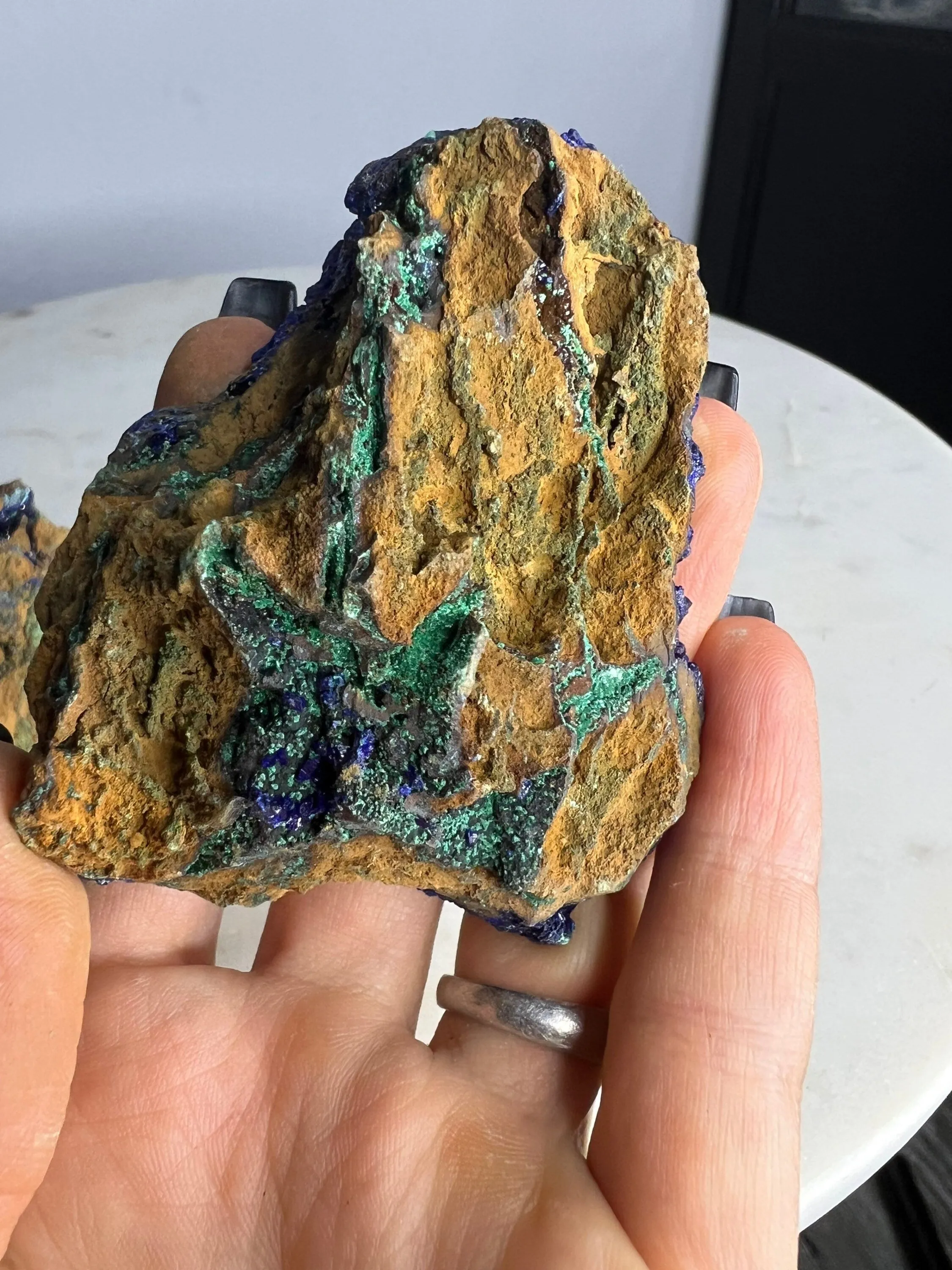 Azurite malachite 2 piece set total weight 1 pound 2oz 3 inch long