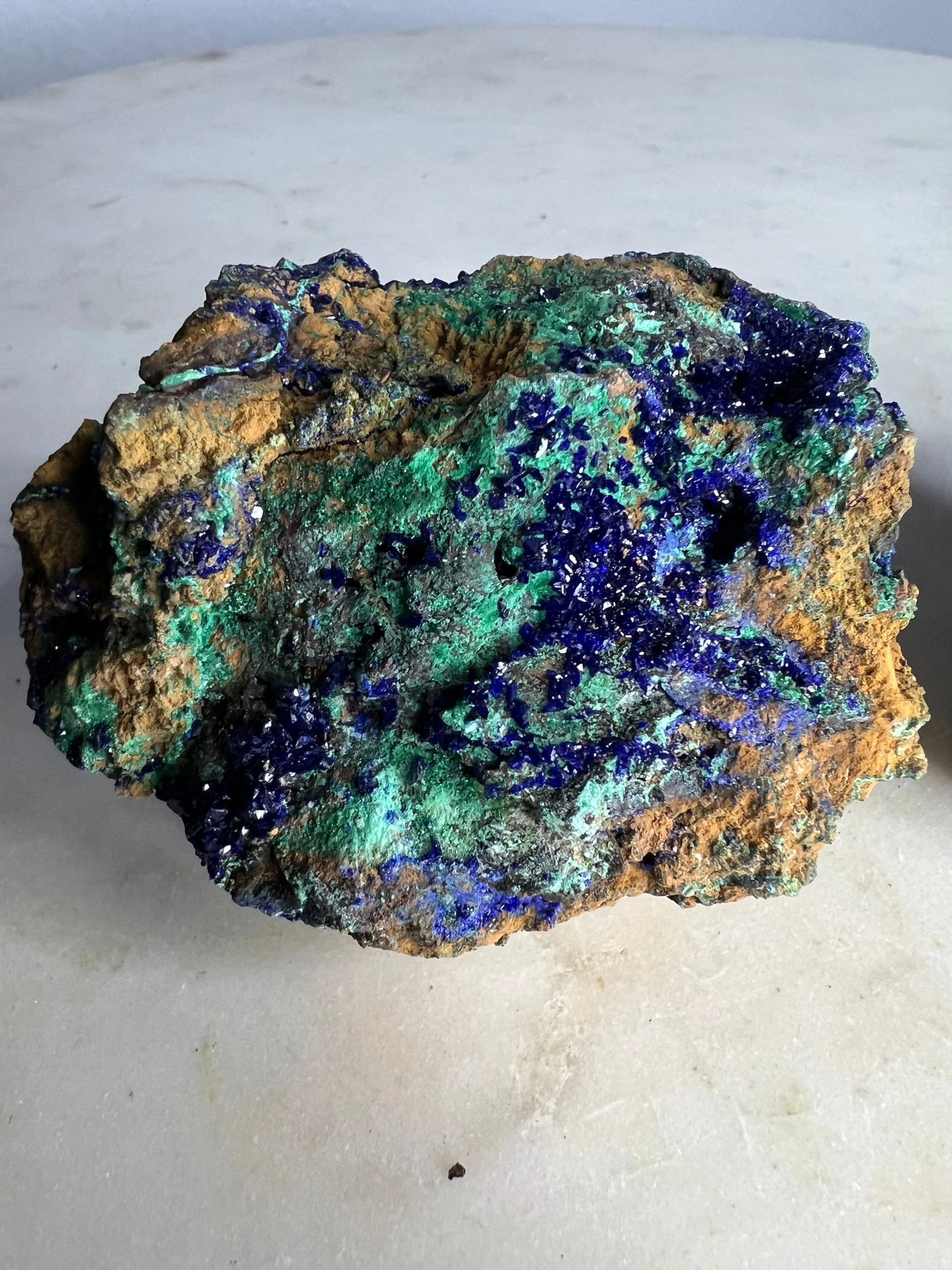 Azurite malachite 2 piece set total weight 1 pound 2oz 3 inch long