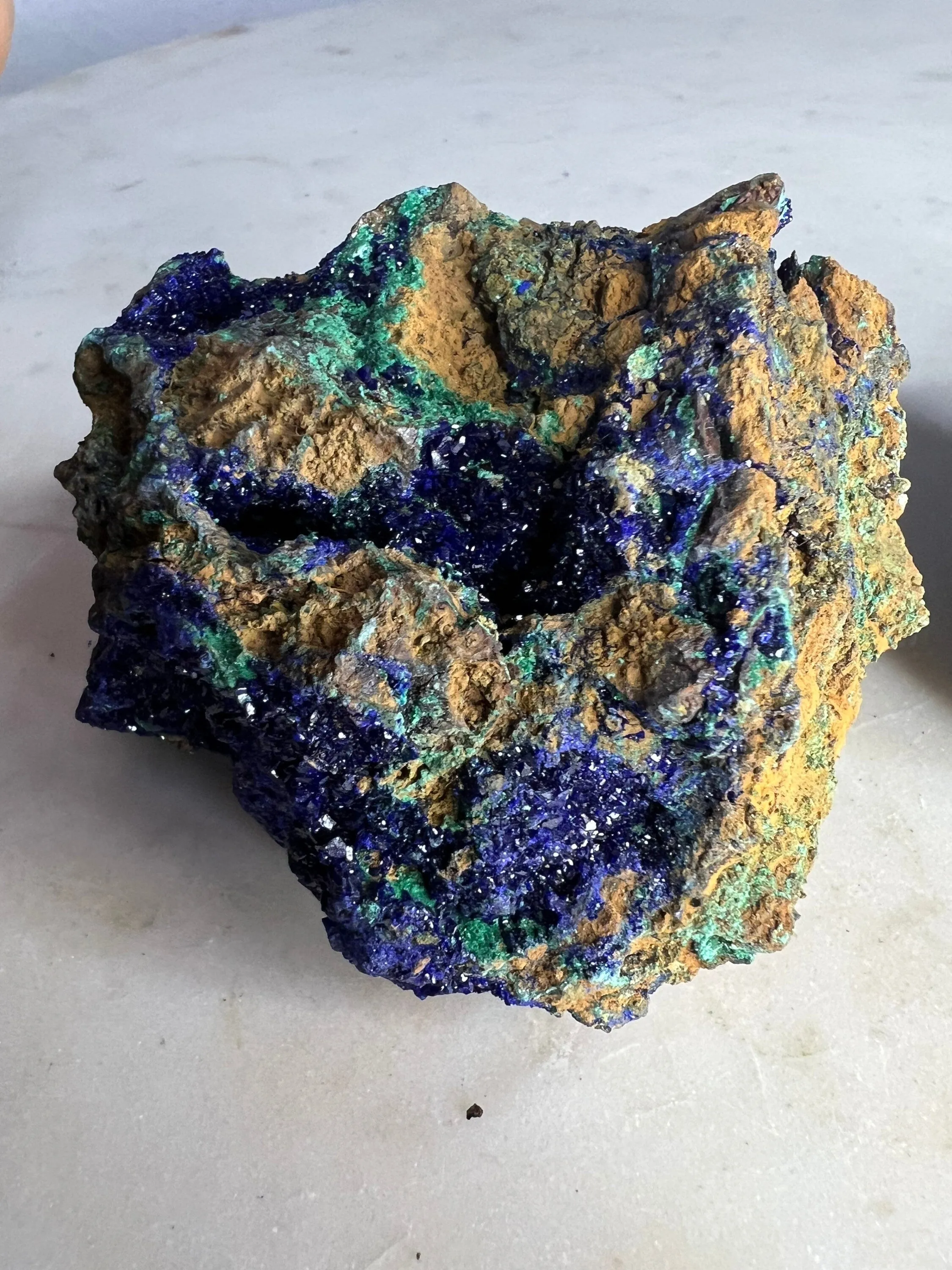 Azurite malachite 2 piece set total weight 1 pound 2oz 3 inch long