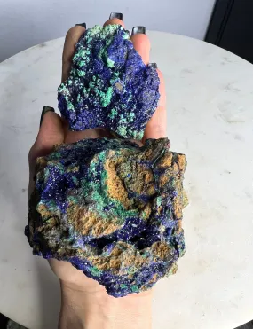 Azurite malachite 2 piece set total weight 1 pound 2oz 3 inch long