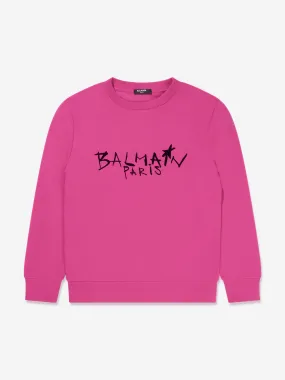 Balmain Girls Logo Print Sweatshirt