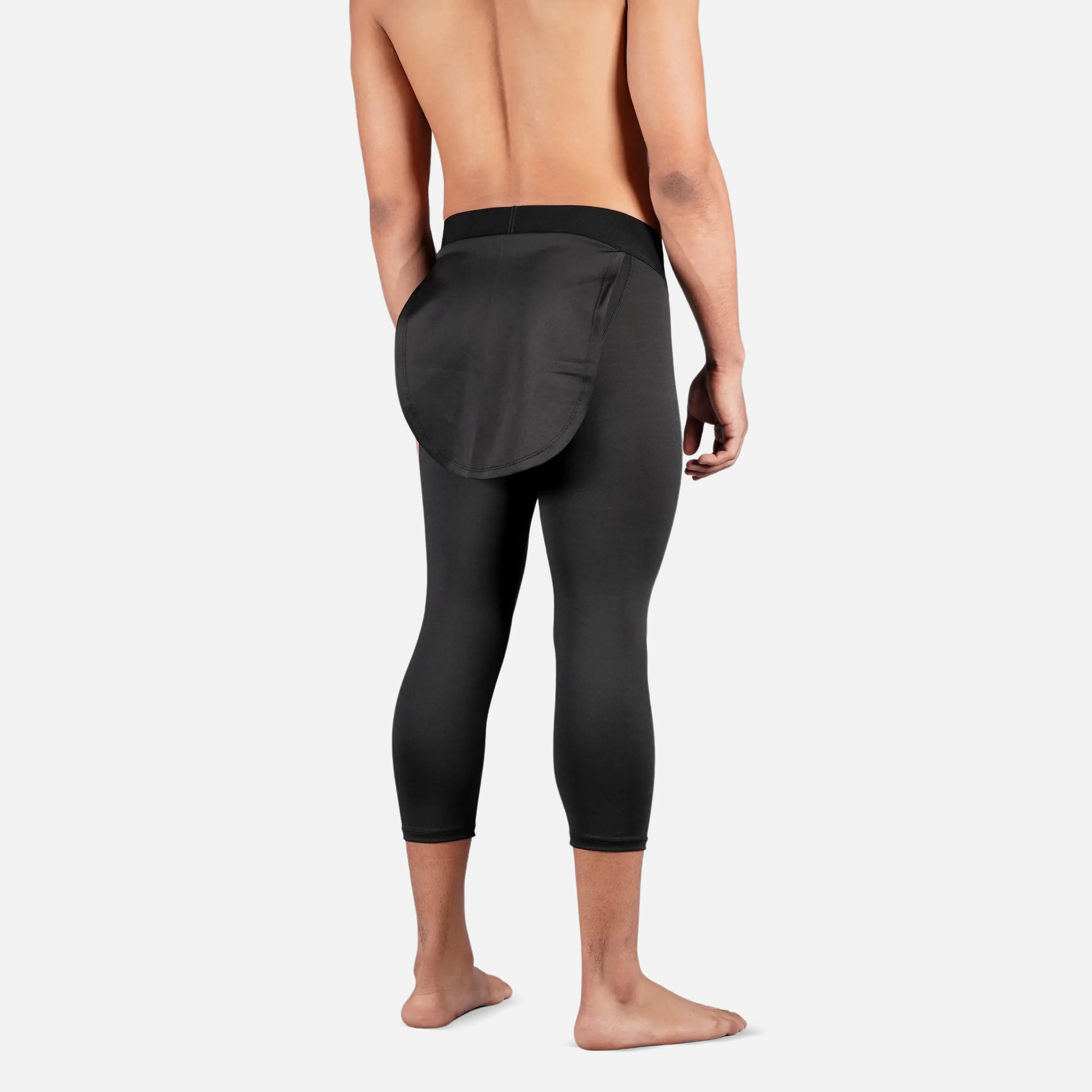 Basic Black 3/4 Tarzan Tights for men