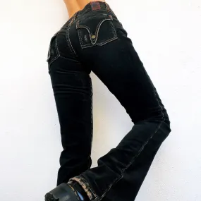 Black Distressed Corduroy Pants