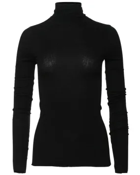 Black Rib Long Sleeve Turtleneck