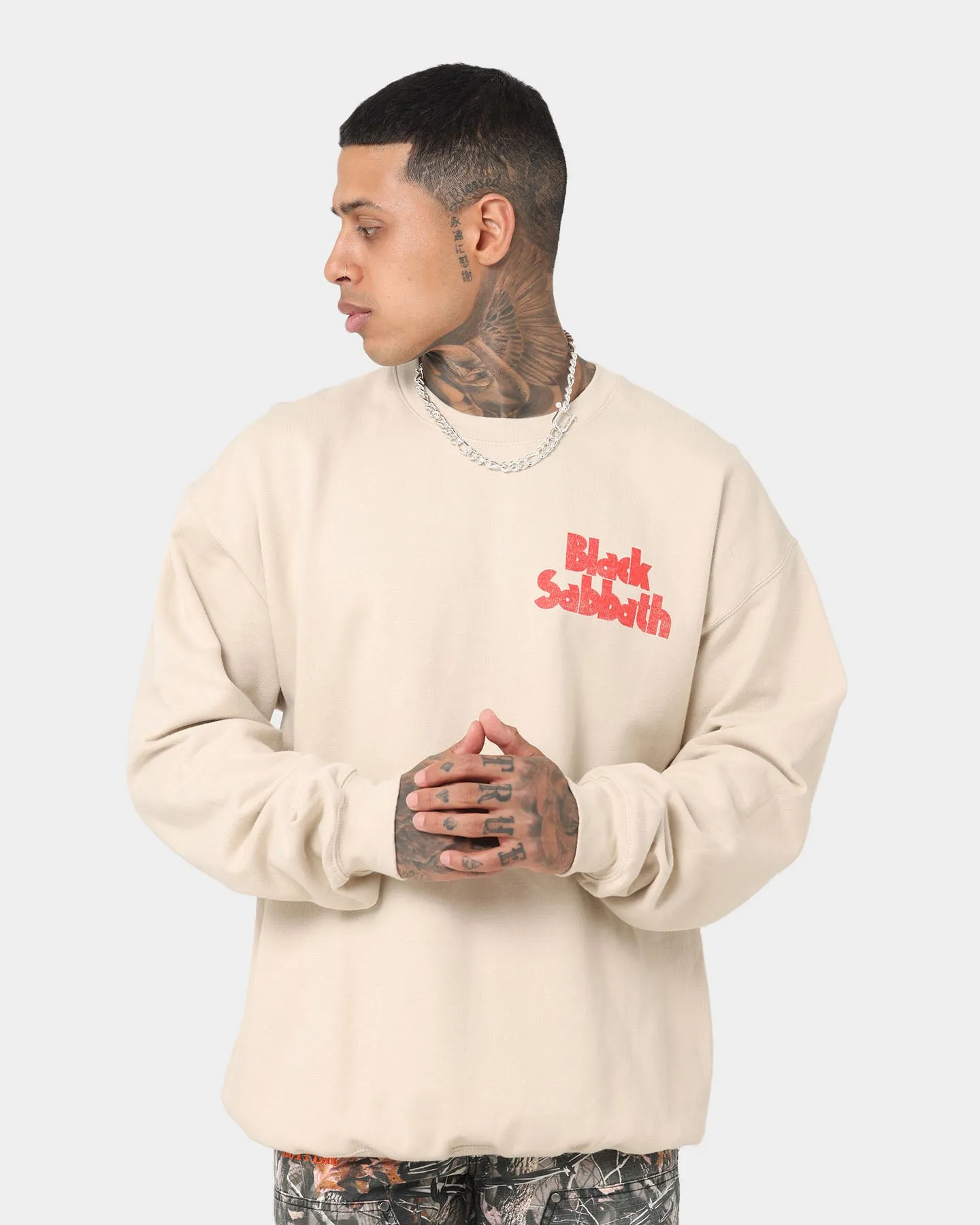 Black Sabbath Logo Crewneck Sand