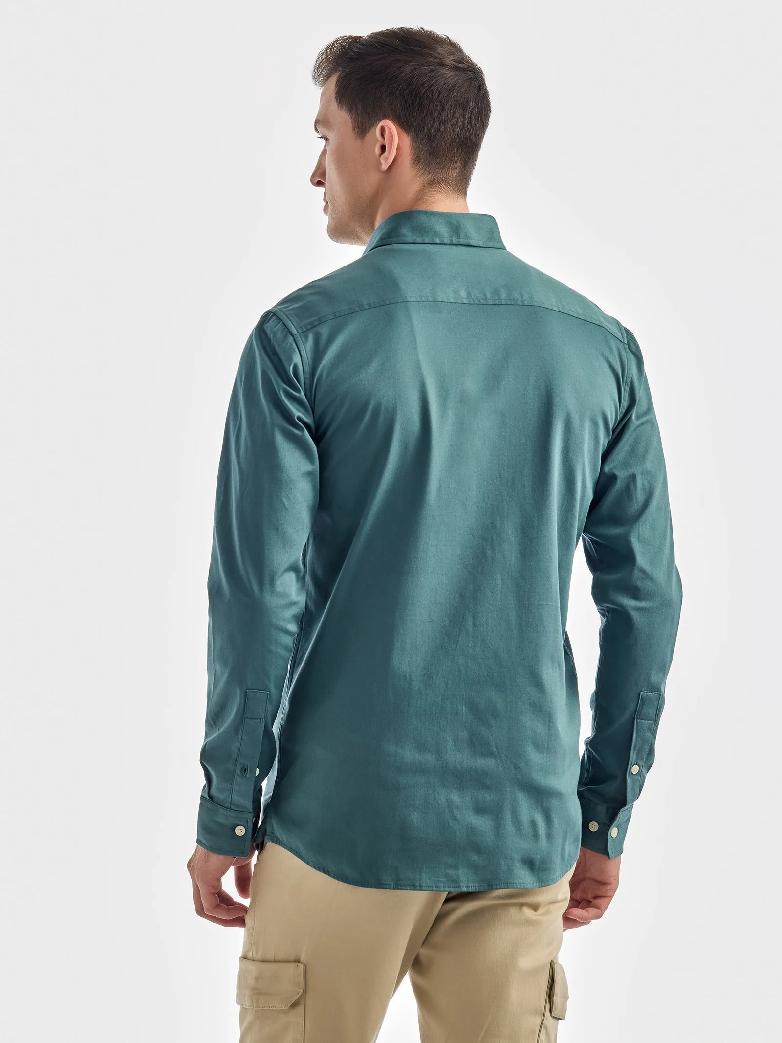 Blue Solid Urban Shirt