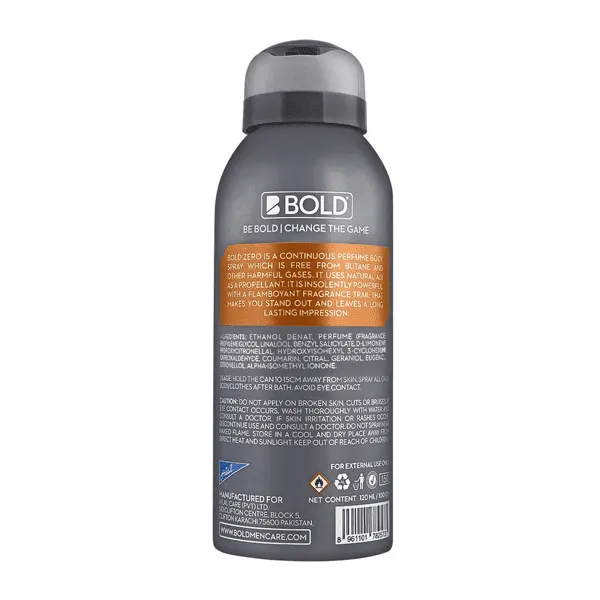 BOLD ZERO INTENSE PERFUME BODY SPRAY 120ML