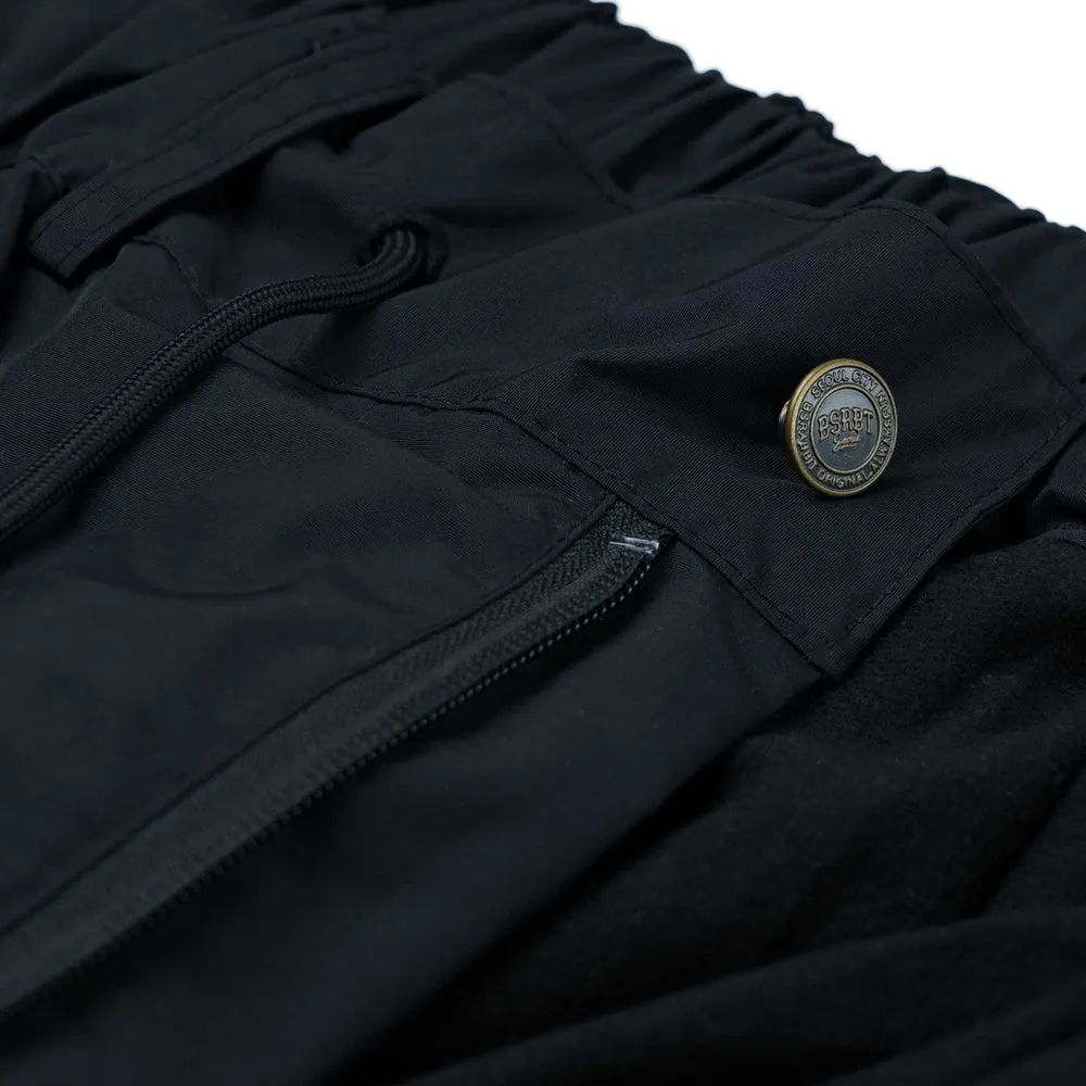 BSR NEW SUPER WIDE JOGGER PANTS BLACK