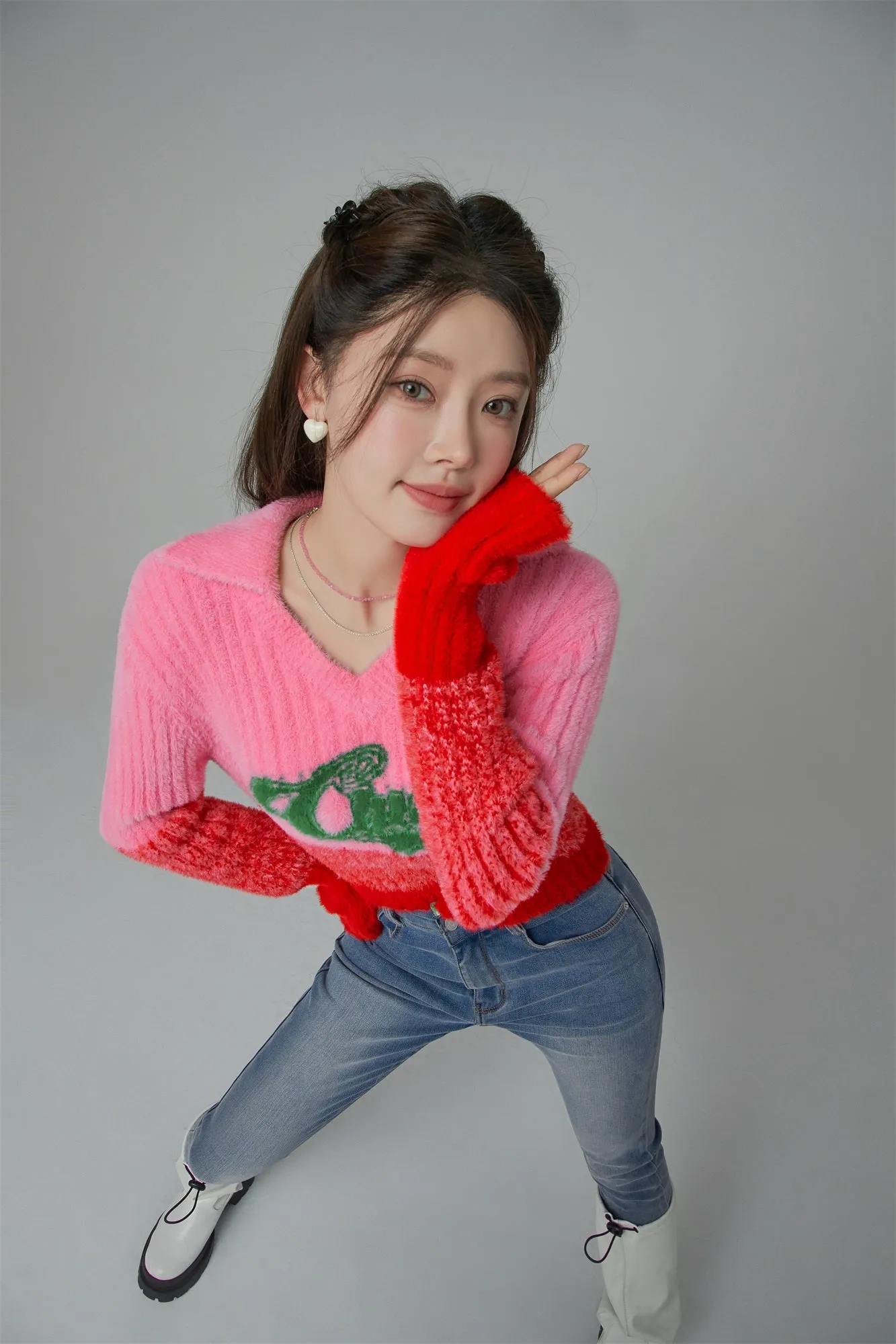 Bubbly Spirit Cropped Knit Sweater