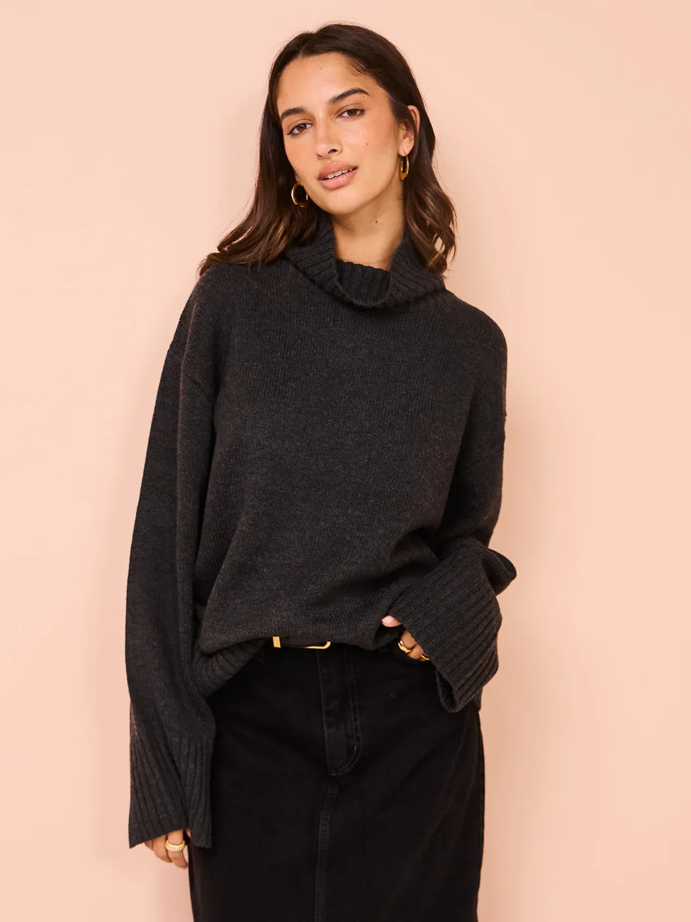 Camilla and Marc Romeo Funnel Neck in Charcoal