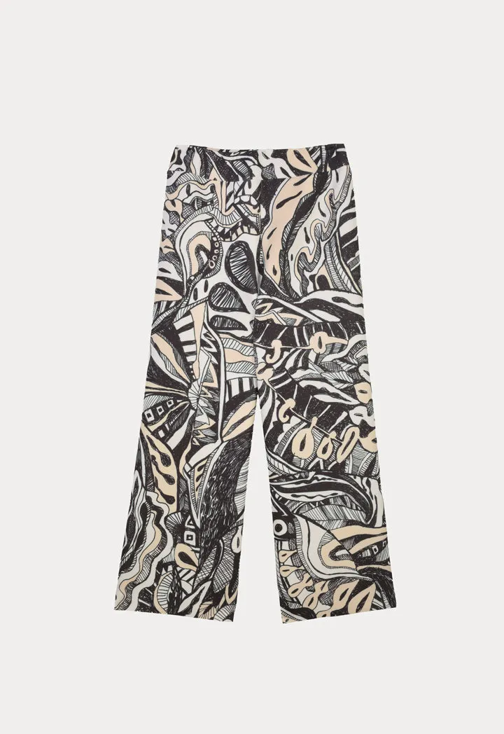 Choice Hand Sketch Printed Neoprene Culottes Print