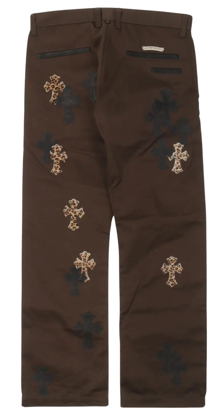 Chrome Hearts 'Cheetah Cross Patch' Brown Chino Pants