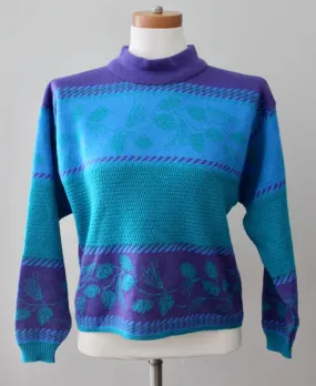 Cool Winter Print Vintage Ski Sweater