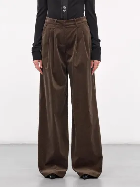 Corduroy Wide Leg Trousers (01-120924-BROWN)