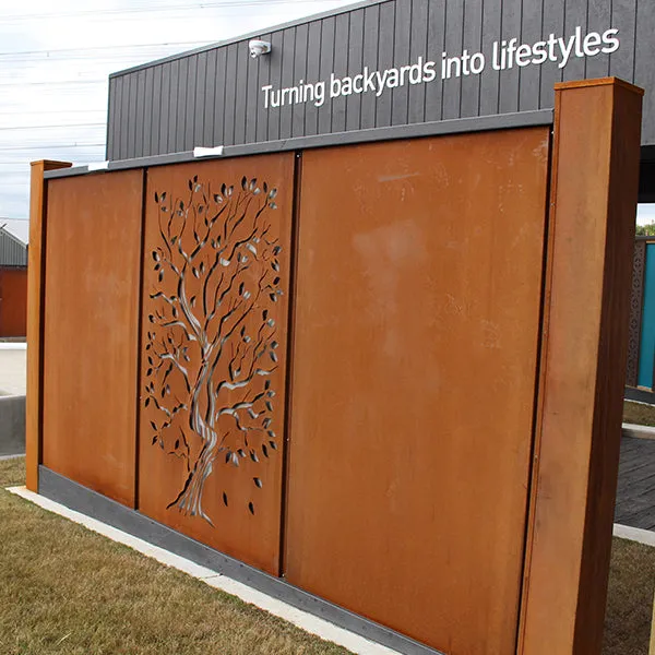 Corten Steel Post Facade 2pcs