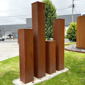 Corten Steel Post Facade 2pcs