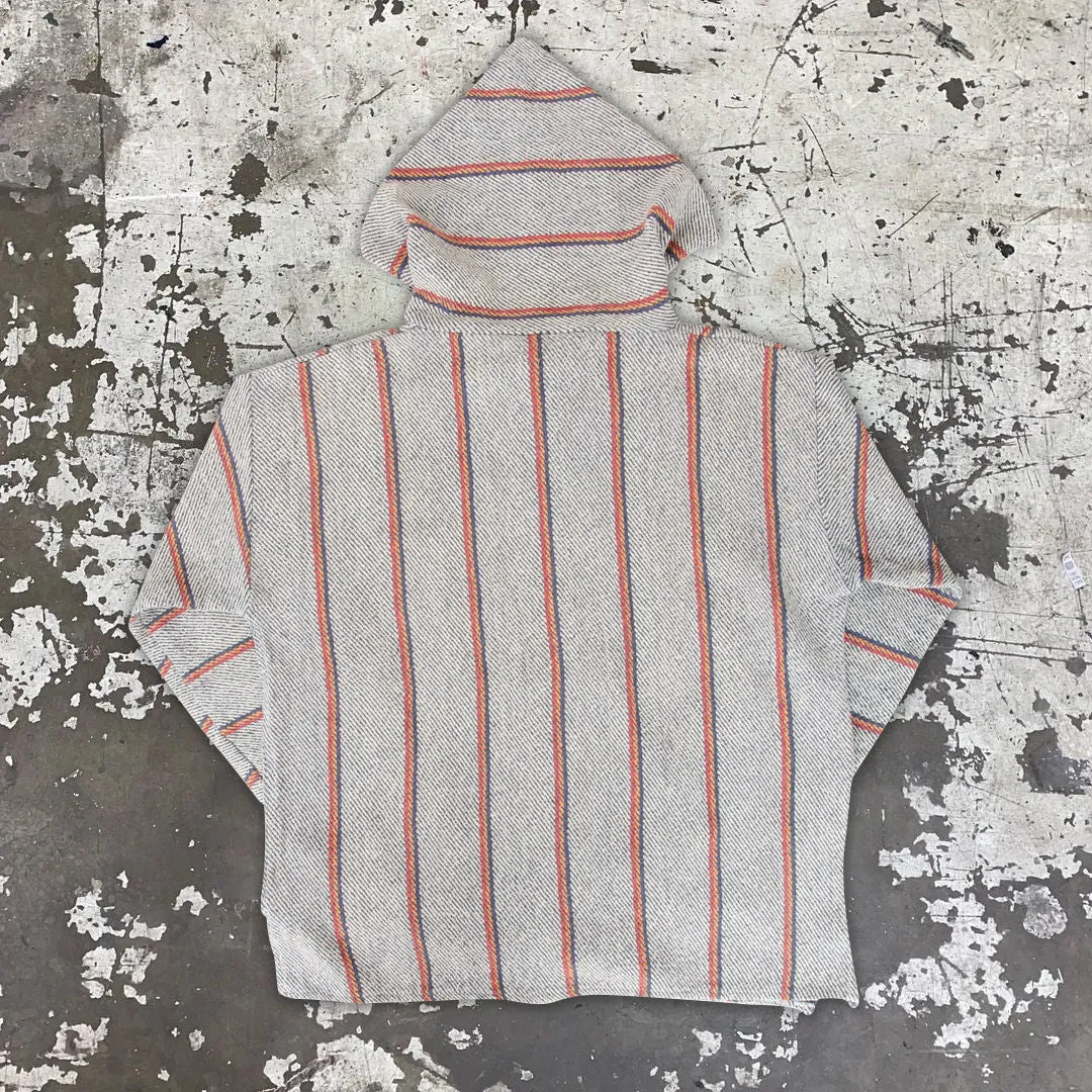 Cotton and linen fashion striped casual hoodie