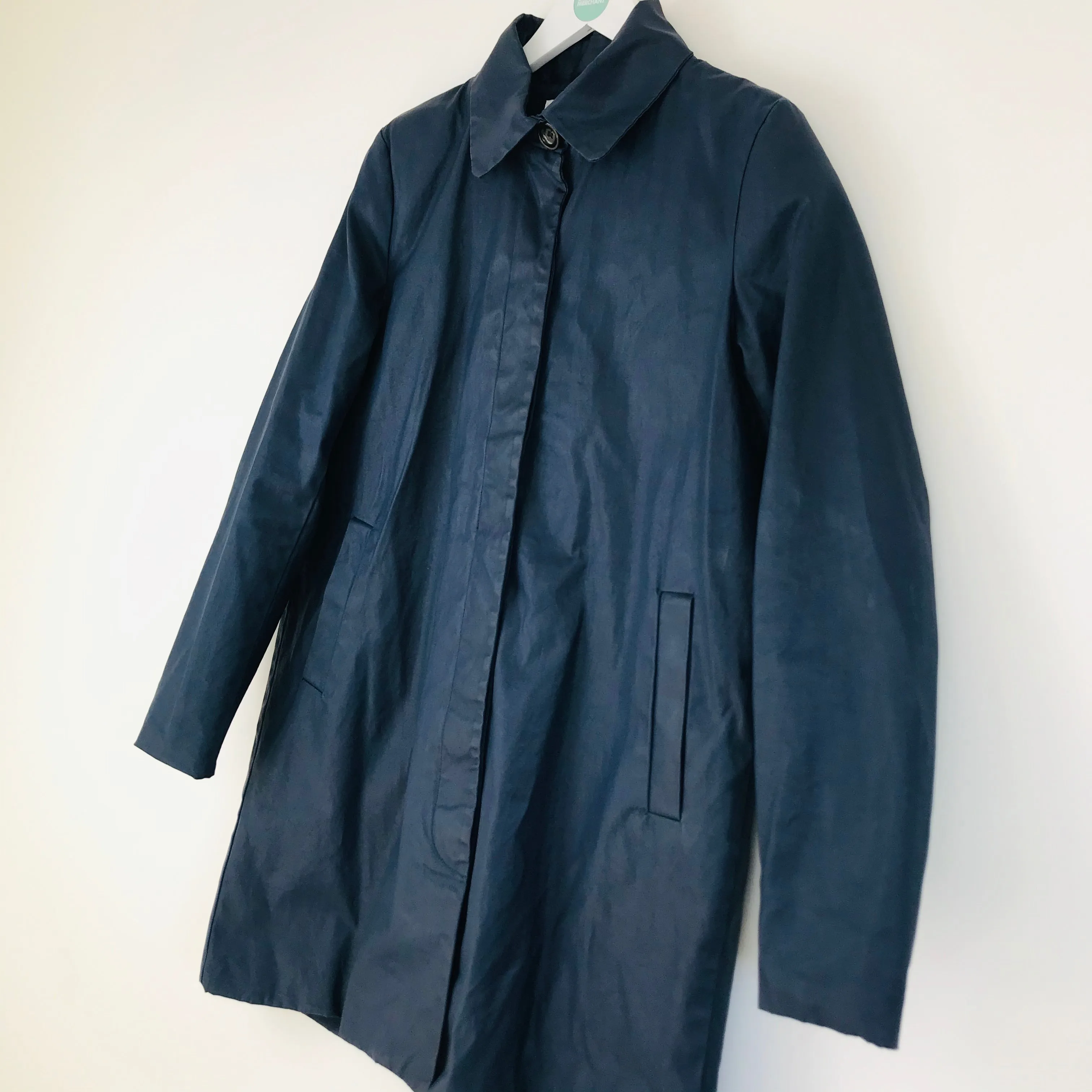 Custommade Womens Waxed Overcoat | 40 L | Blue