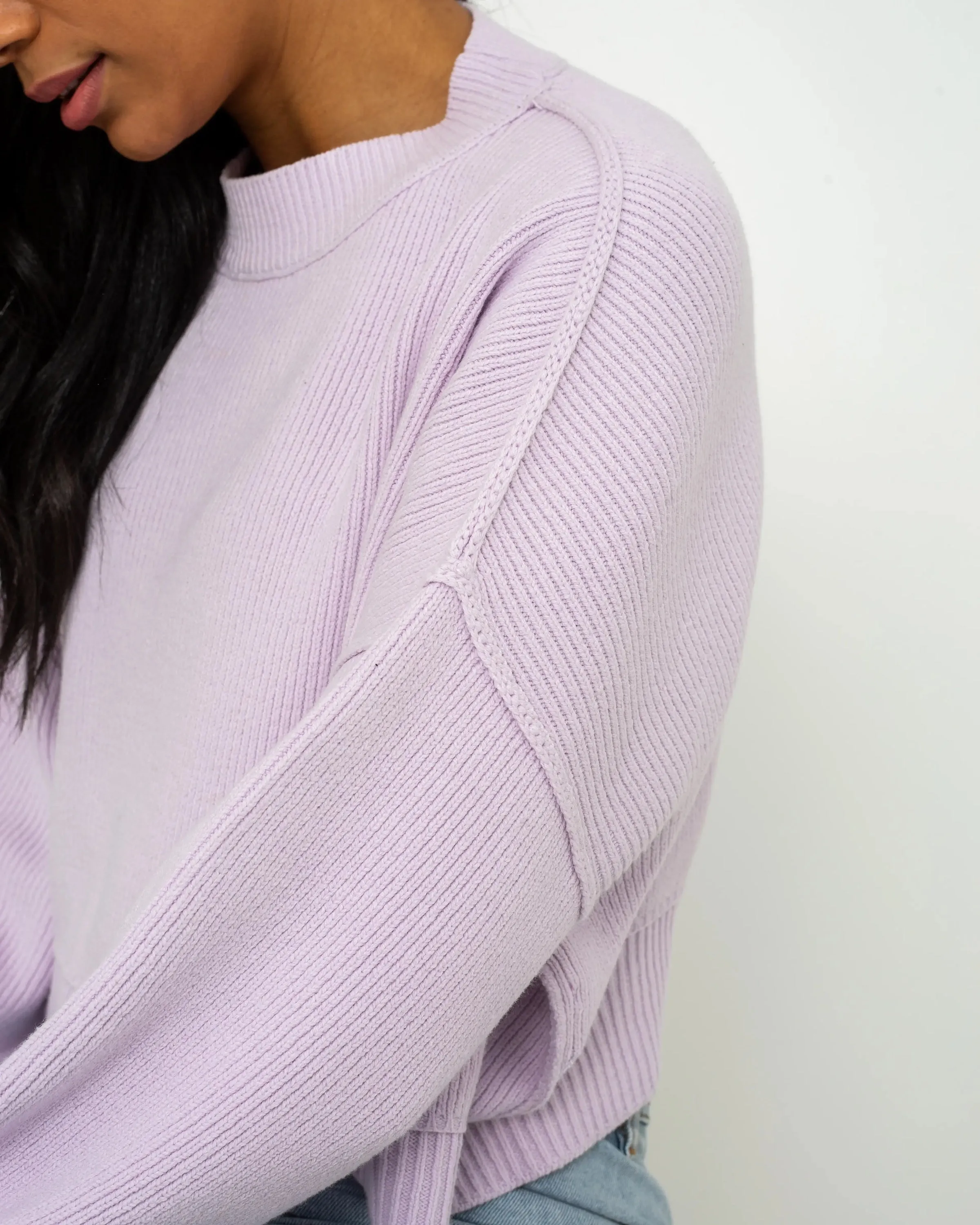 East Street Crop Jumper in Frost Lavender