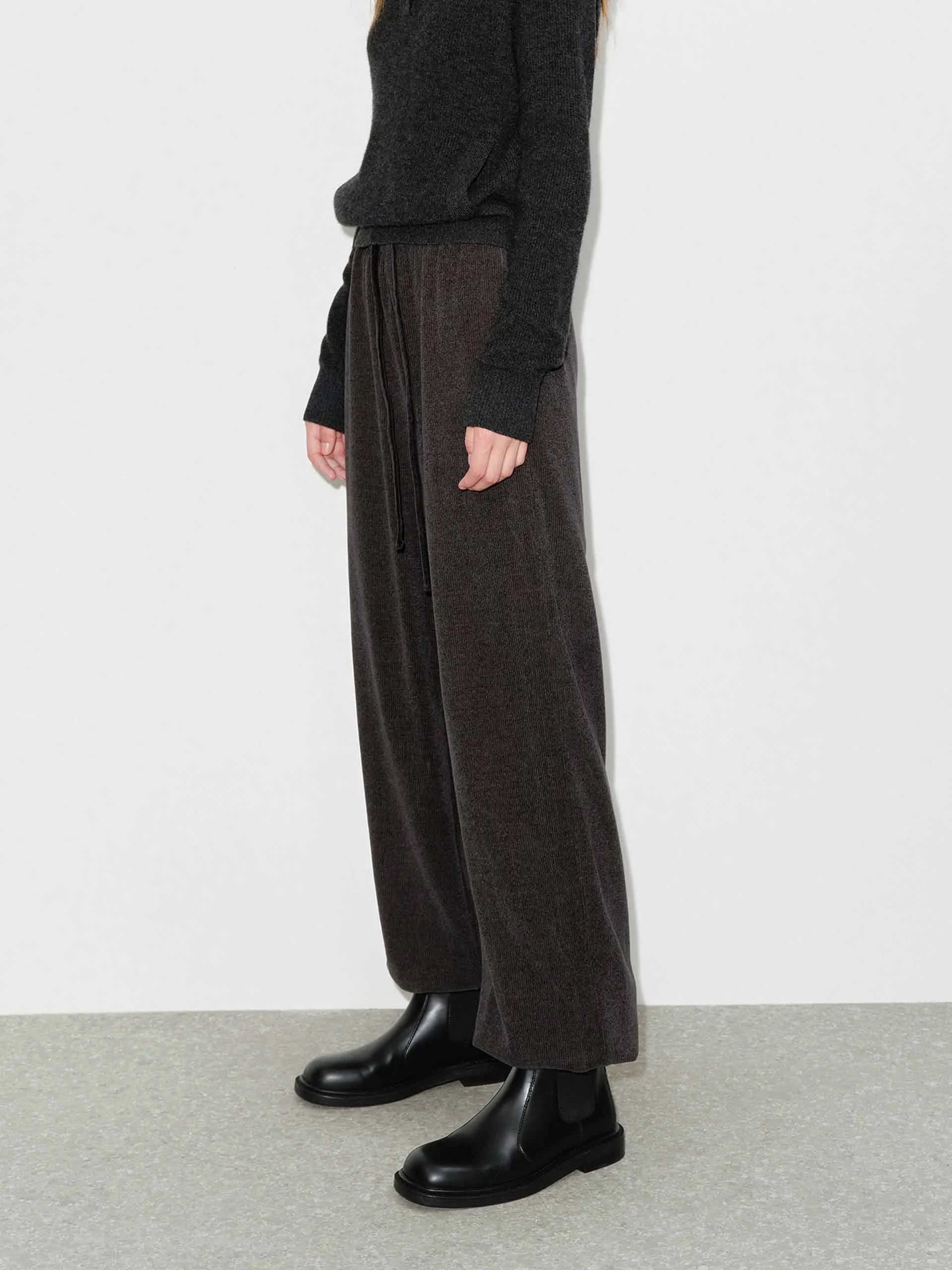 Elastic Waist Corduroy Pants