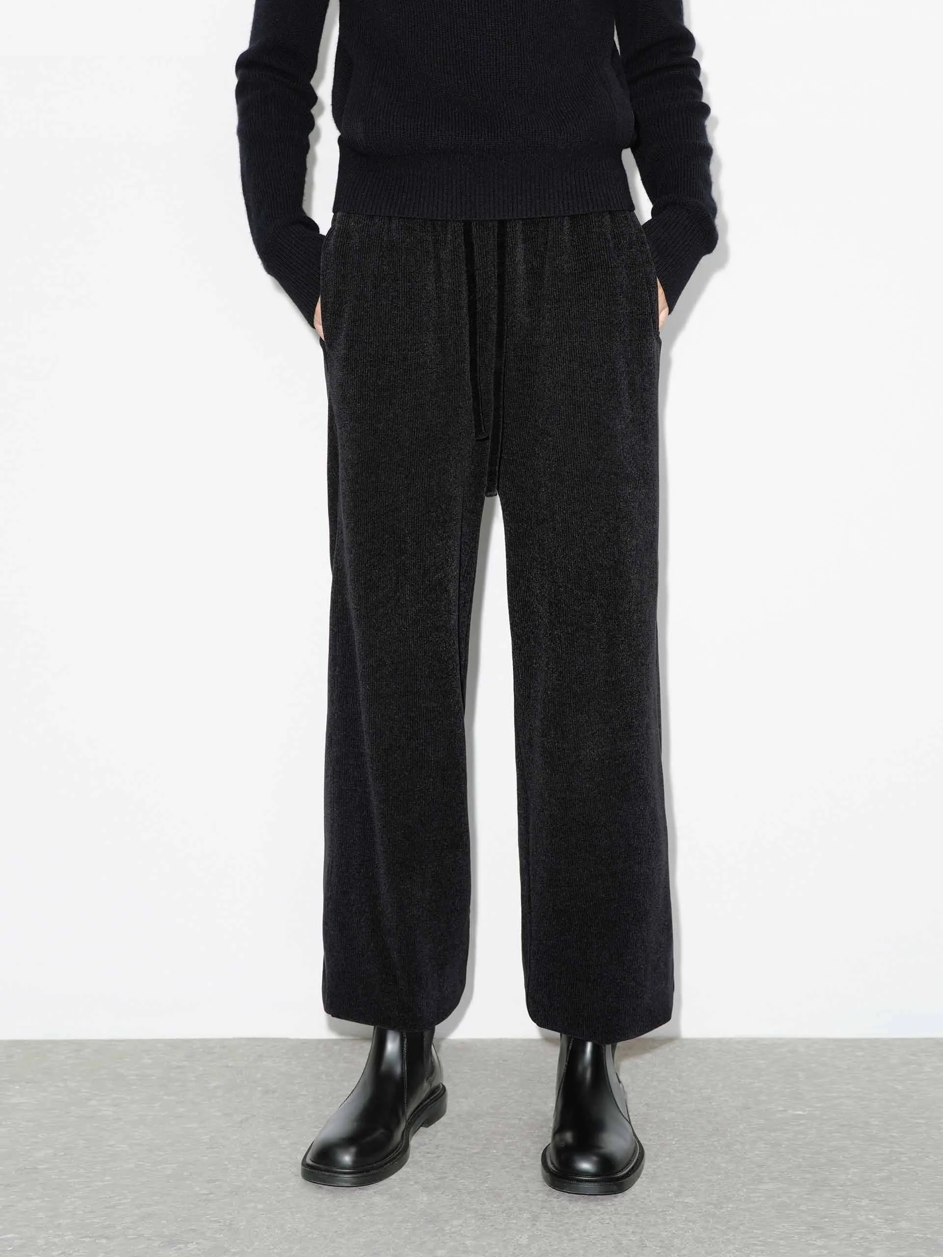 Elastic Waist Corduroy Pants