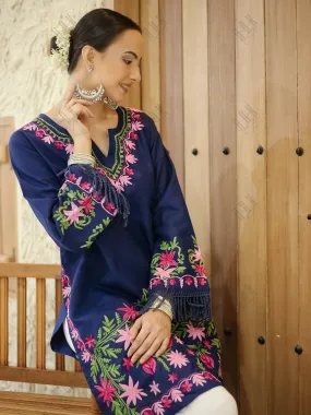 Falak Kashmiri Long Kurta - Blue