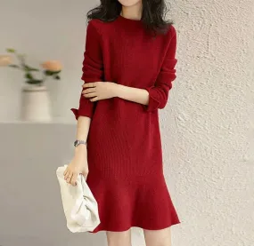 Fall Cutie Skater Mini Knit Dress