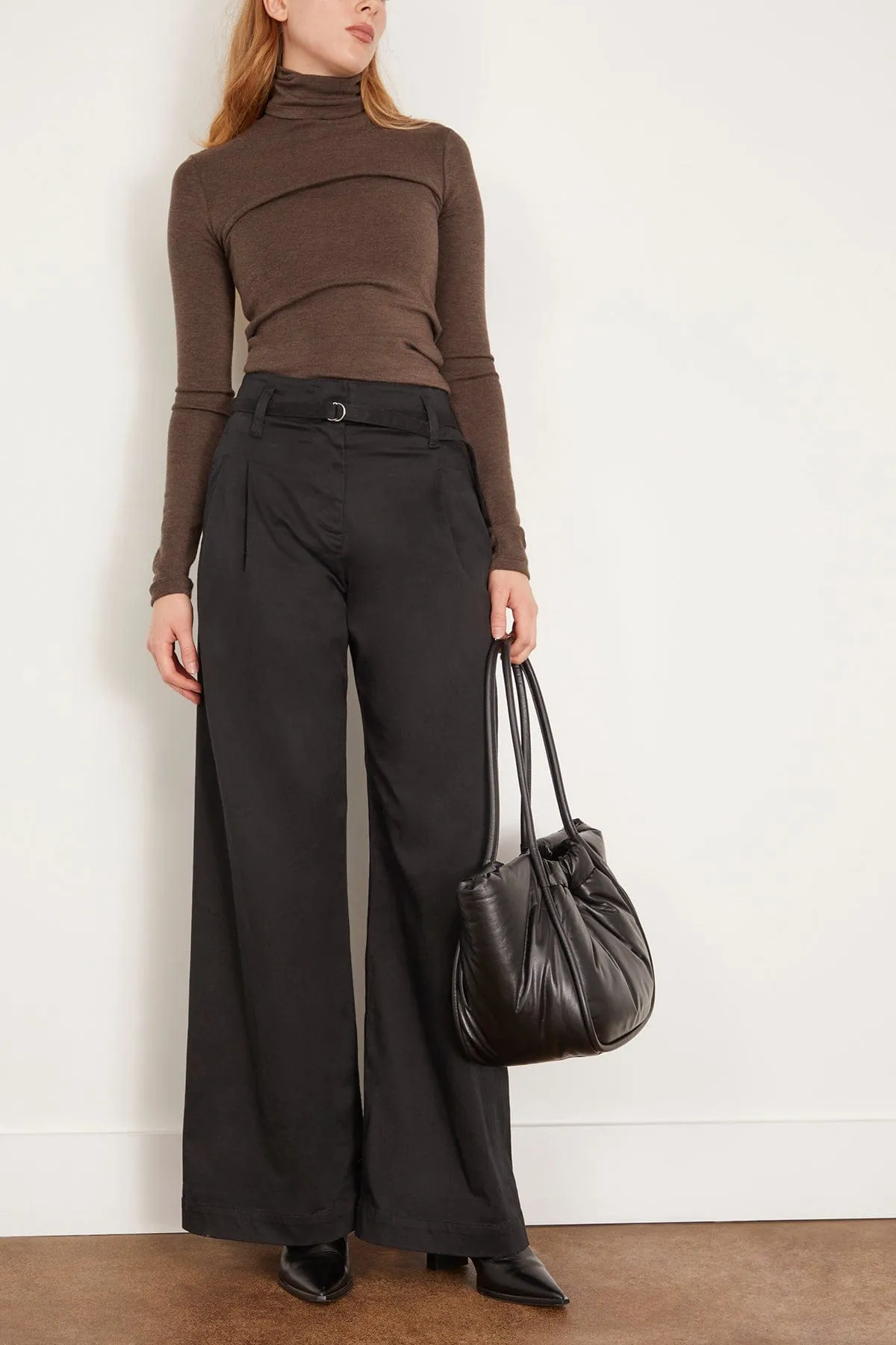 Fine Wool Turtleneck in Brown Melange