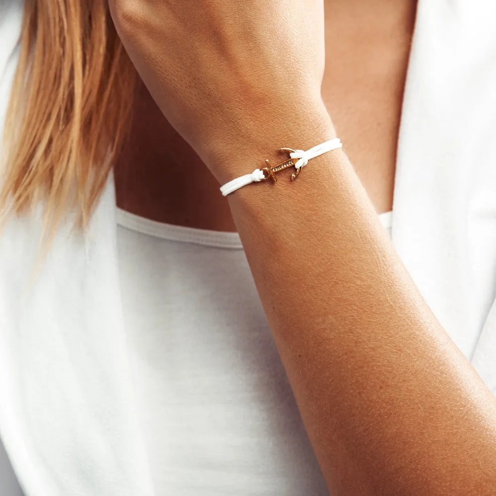 Golden Touch White Anchor Bracelet