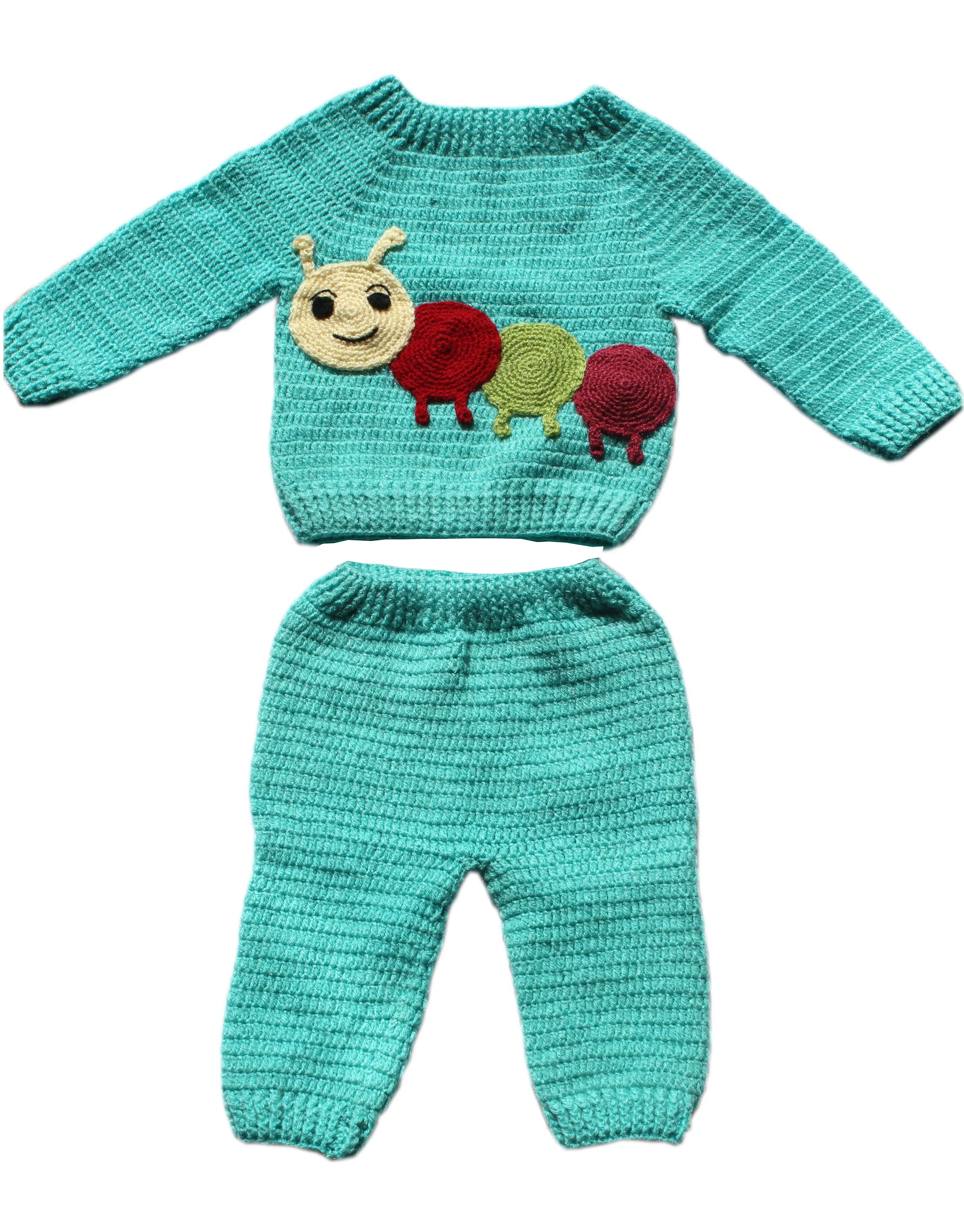 GraminArts woolen Kids Caterpillar Sky sweater with Applique Detail