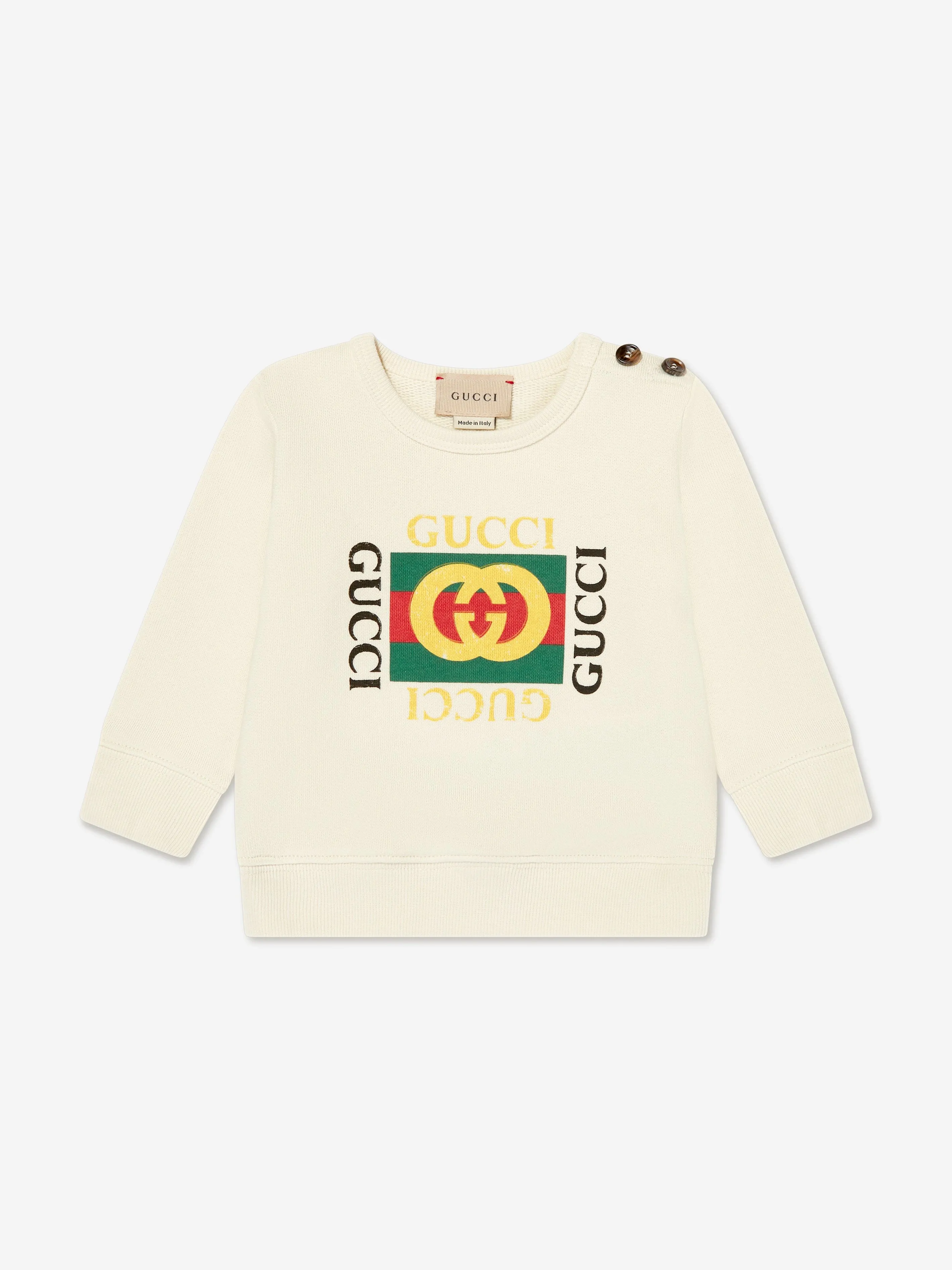 Gucci Baby Logo Print Sweatshirt in Ivory