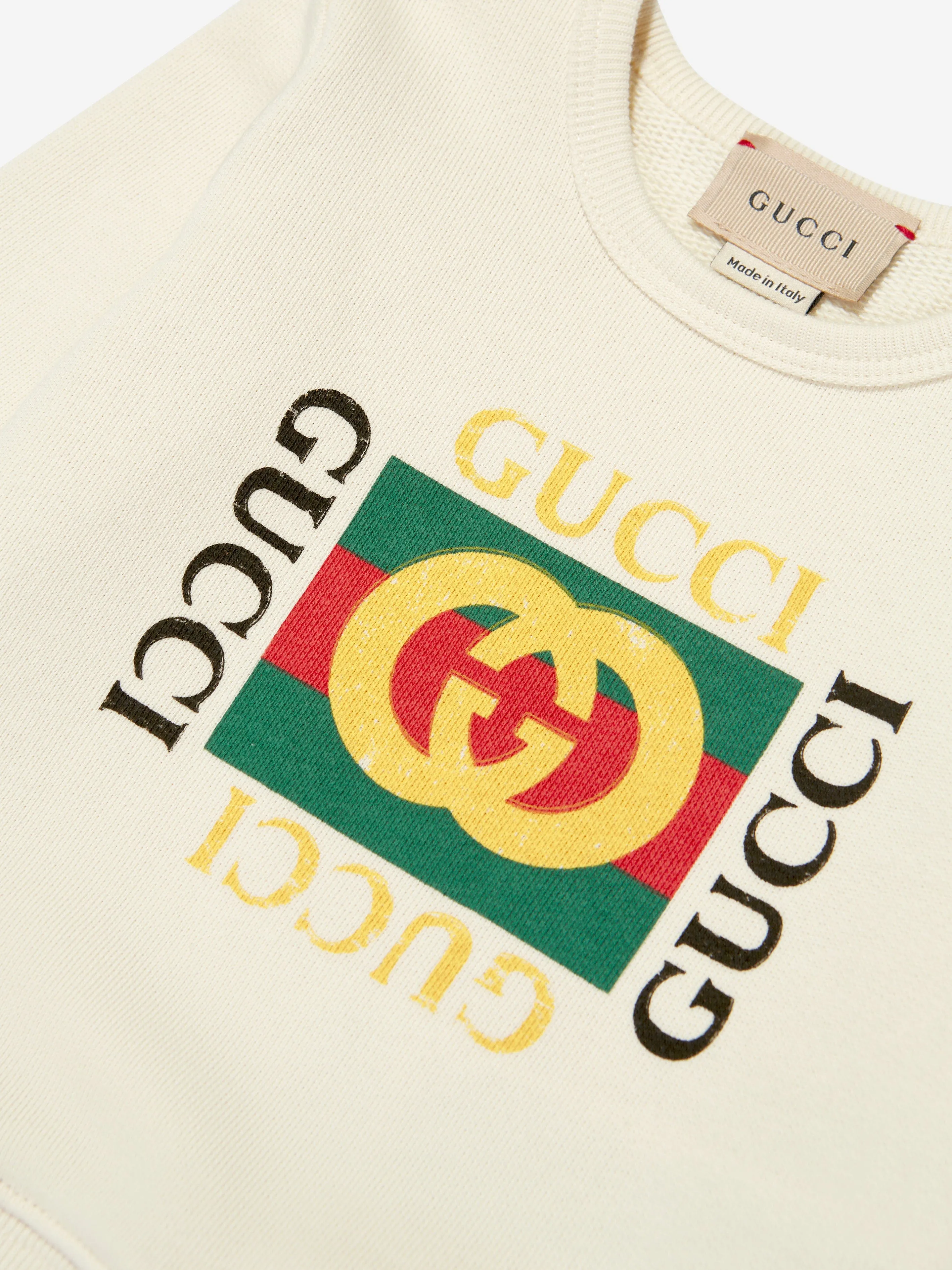 Gucci Baby Logo Print Sweatshirt in Ivory