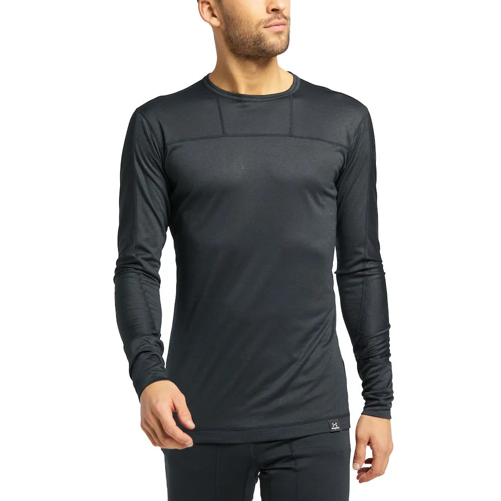 Haglöfs Natural Blend Tech Crew Neck Men True Black | Buy Haglöfs Natural Blend Tech Crew Neck Men True Black here | Outnorth